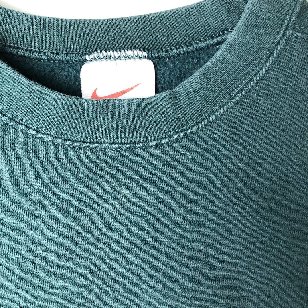 Vintage 90'S Nike One-Point Logo Sweatshirt, Made in USA, Men's Size Medium cotton Green type dark green Vintage Second Hand