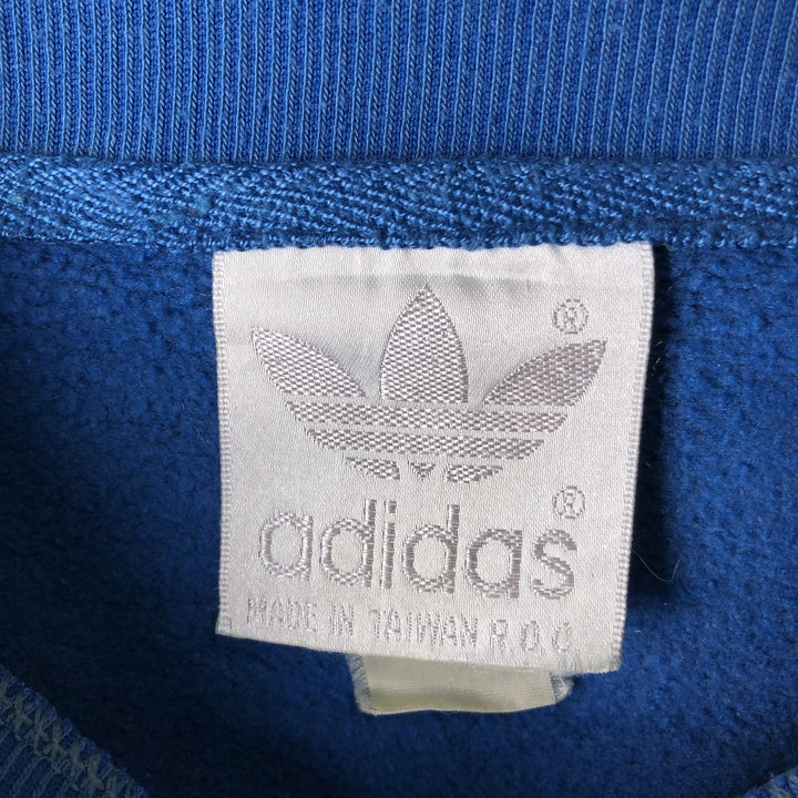 Vintage 1980'S Adidas striped pattern logo sweatshirt, size L, men's unclear blue type Vintage Second Hand