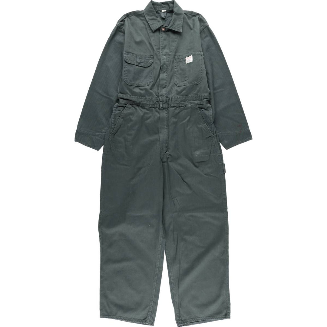 Vintage 1960'S Penney's BIGMAC HBT herringbone twill long-sleeved jumpsuit, size M, men's unclear green type Vintage Second Hand
