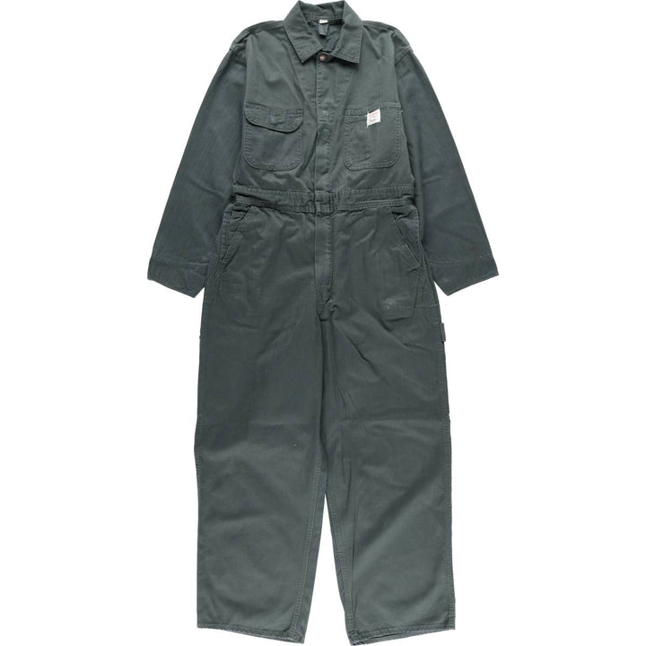 Vintage 1960'S Penney's BIGMAC HBT herringbone twill long-sleeved jumpsuit, size M, men's unclear green type Vintage Second Hand