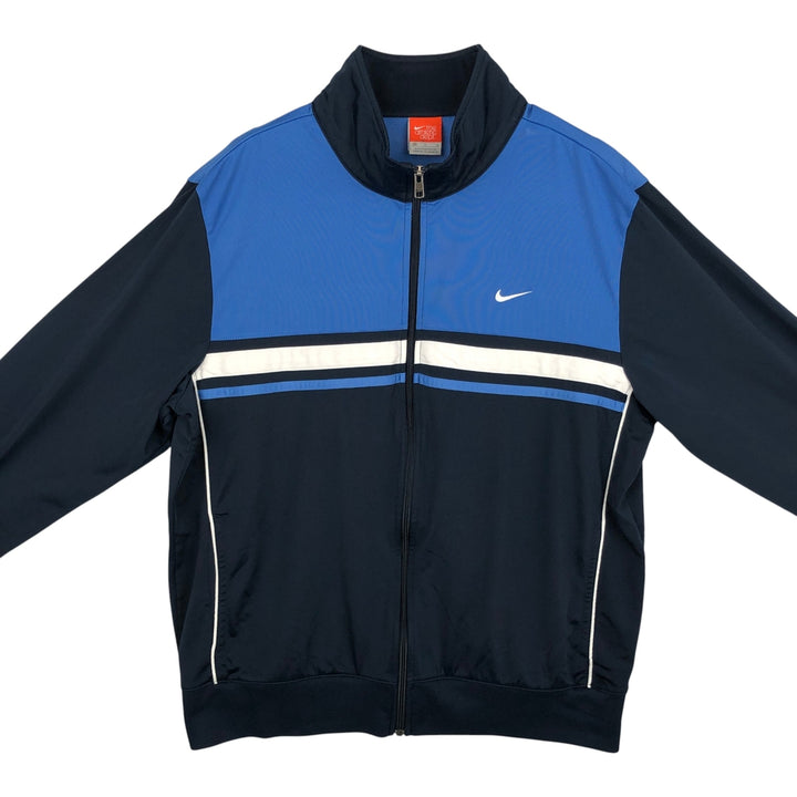 Nike the athletic department jersey track jacket, men's size L polyester blue type Vintage Second Hand