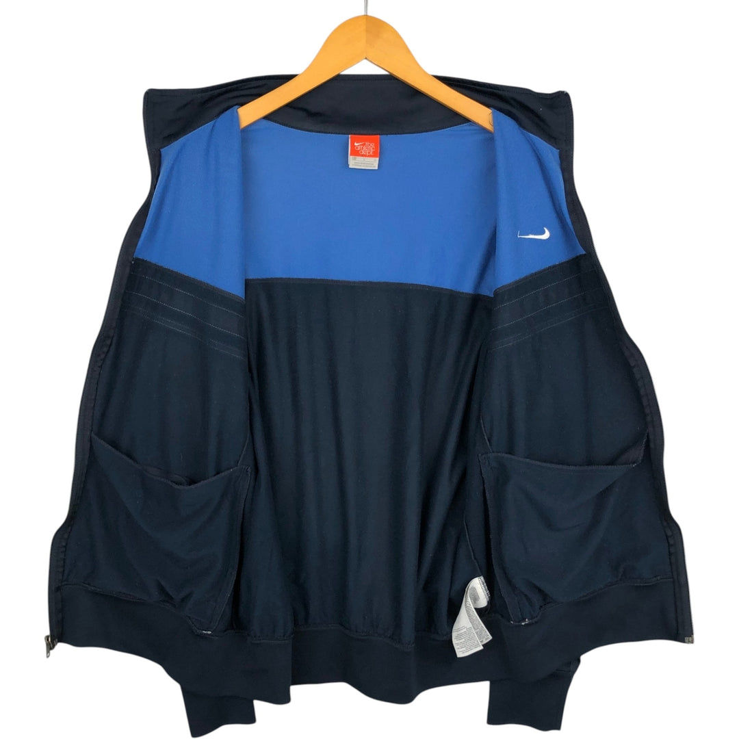 Nike the athletic department jersey track jacket, men's size L polyester blue type Vintage Second Hand