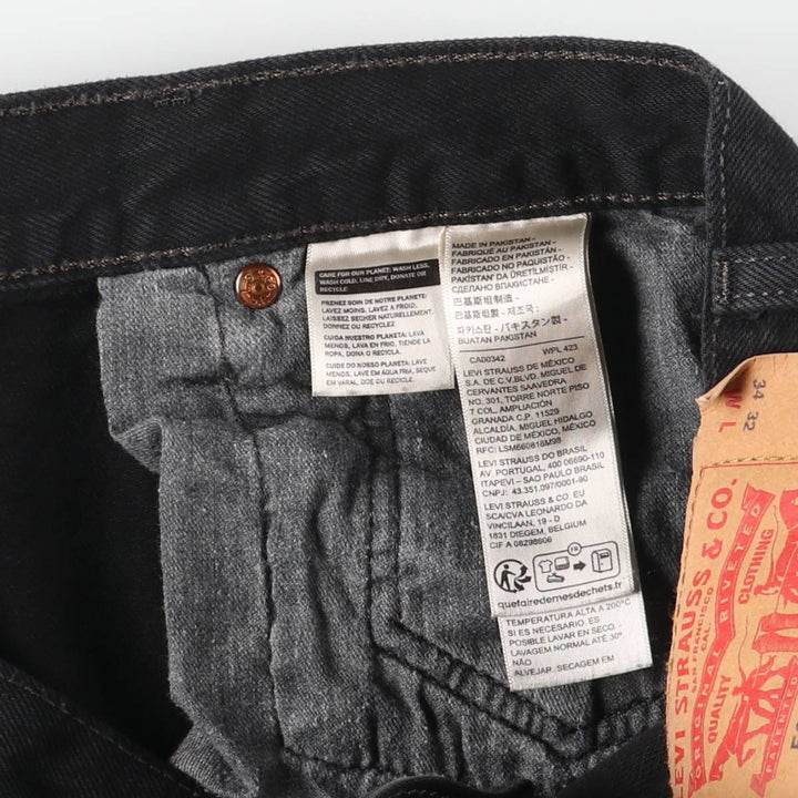 Levi's 501-0660 Black Denim Straight Leg Denim Pants, Men's Size 34 cotton black type Vintage Second Hand