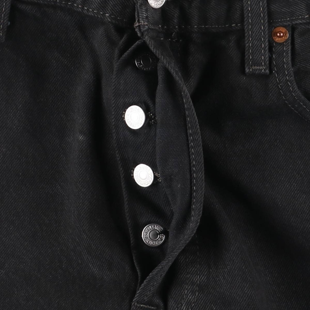 Levi's 501-0660 Black Denim Straight Leg Denim Pants, Men's Size 34 cotton black type Vintage Second Hand
