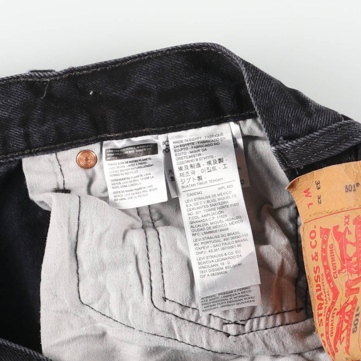 Levi's 501-0660 Black Denim Straight Leg Denim Pants, Men's Size W33 cotton black type Vintage Second Hand