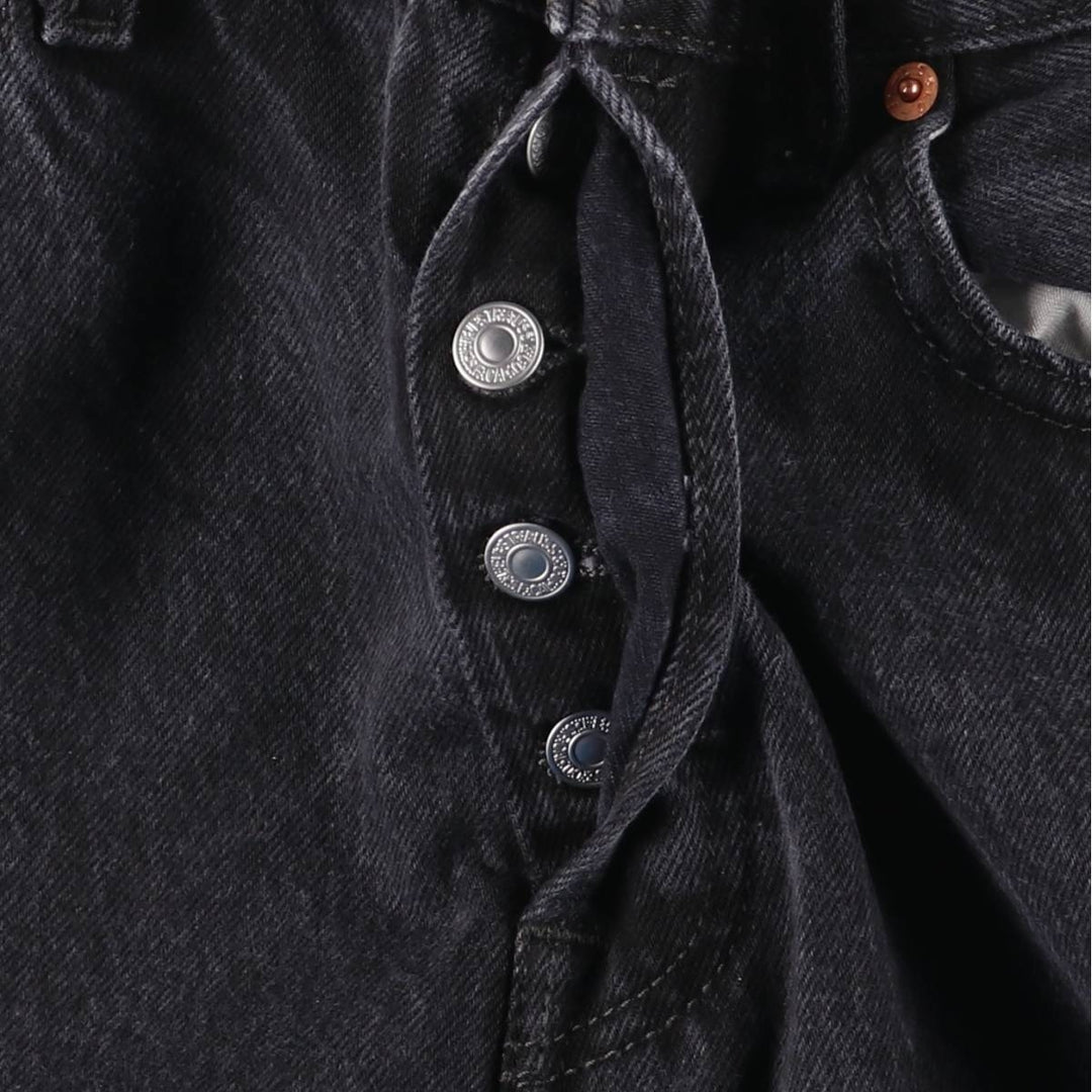 Levi's 501-0660 Black Denim Straight Leg Denim Pants, Men's Size W33 cotton black type Vintage Second Hand