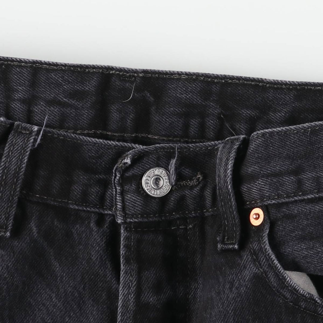 Levi's 501-0660 Black Denim Straight Leg Denim Pants, Men's Size W33 cotton black type Vintage Second Hand