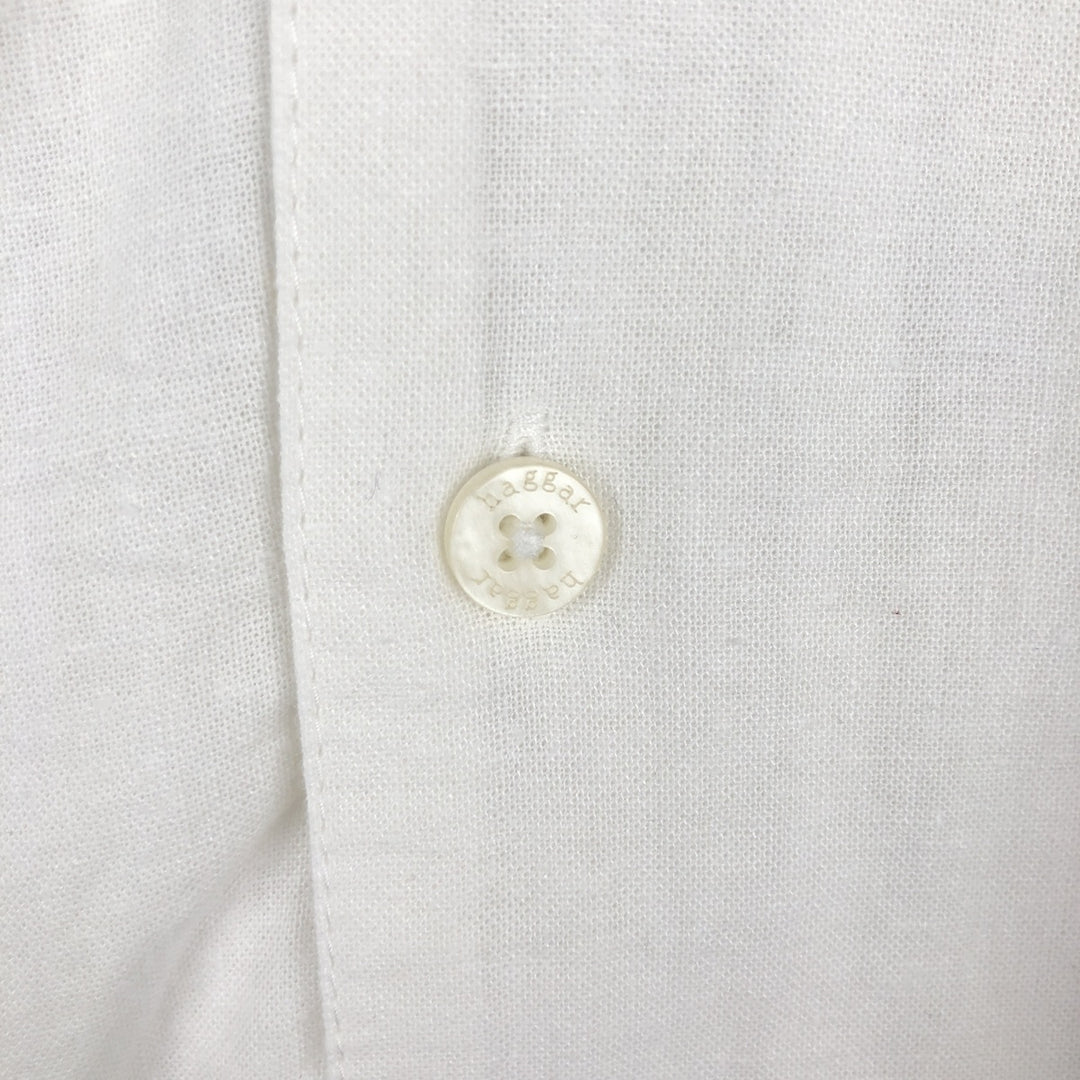 Haggar short sleeve open collar rayon x linen shirt box shirt men's size L linen white type Vintage Second Hand