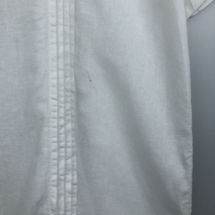 Haggar short sleeve open collar rayon x linen shirt box shirt men's size L linen white type Vintage Second Hand
