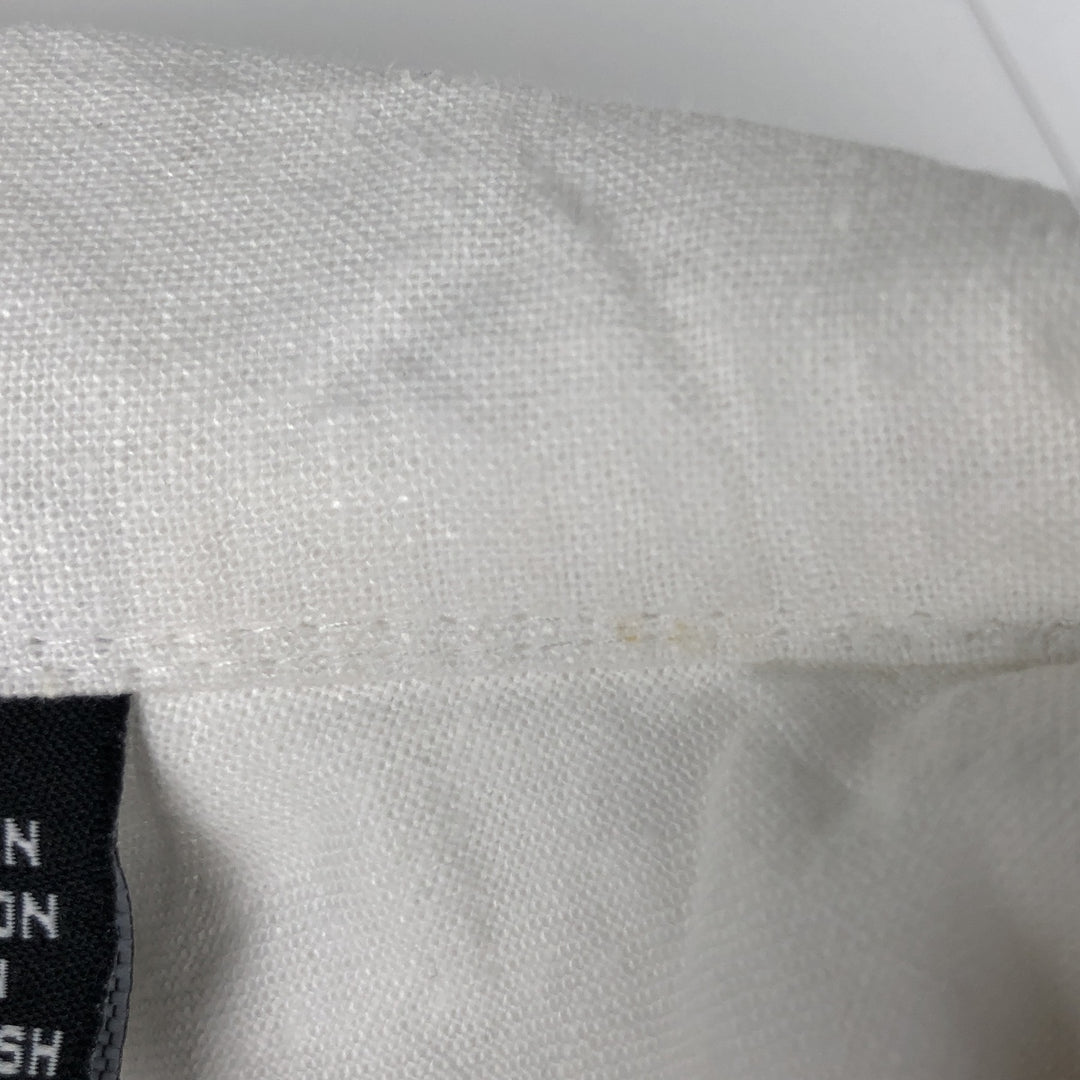 Haggar short sleeve open collar rayon x linen shirt box shirt men's size L linen white type Vintage Second Hand