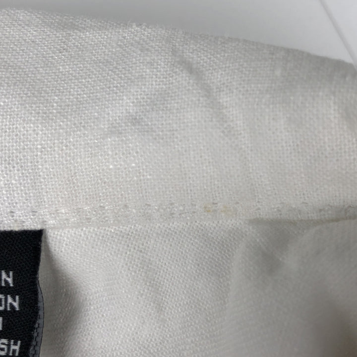 Haggar short sleeve open collar rayon x linen shirt box shirt men's size L linen white type Vintage Second Hand