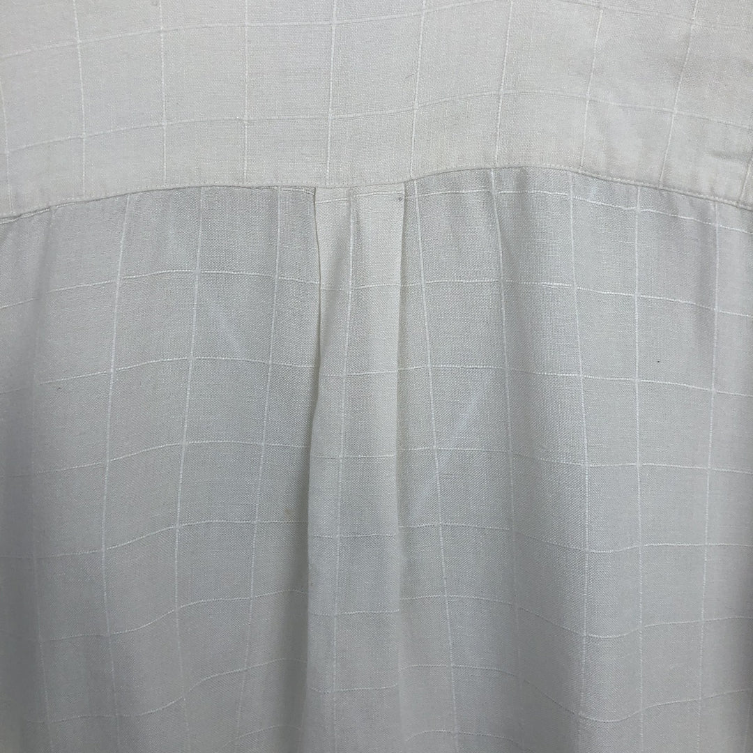 BAZZI Short Sleeve Open Collar Viscose and Linen Box Shirt, Men's Size L linen white type Vintage Second Hand
