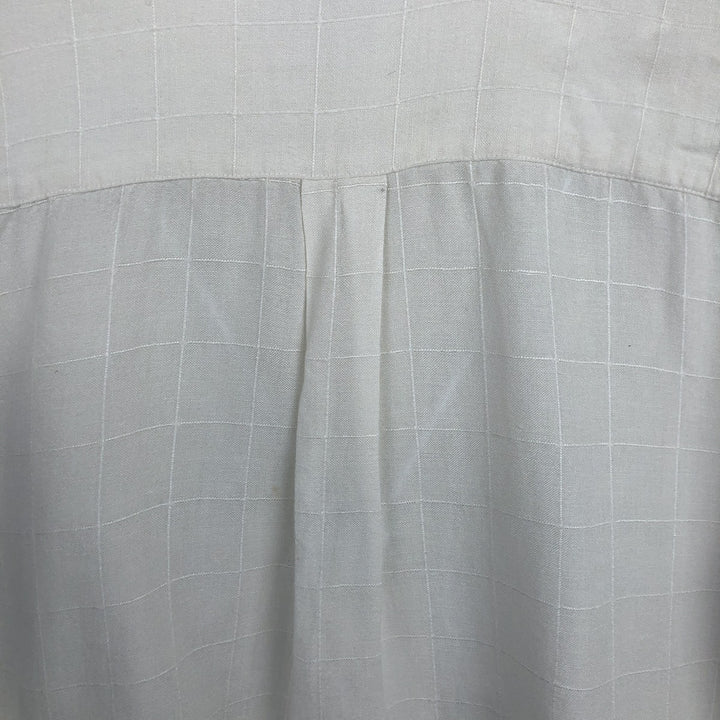 BAZZI Short Sleeve Open Collar Viscose and Linen Box Shirt, Men's Size L linen white type Vintage Second Hand