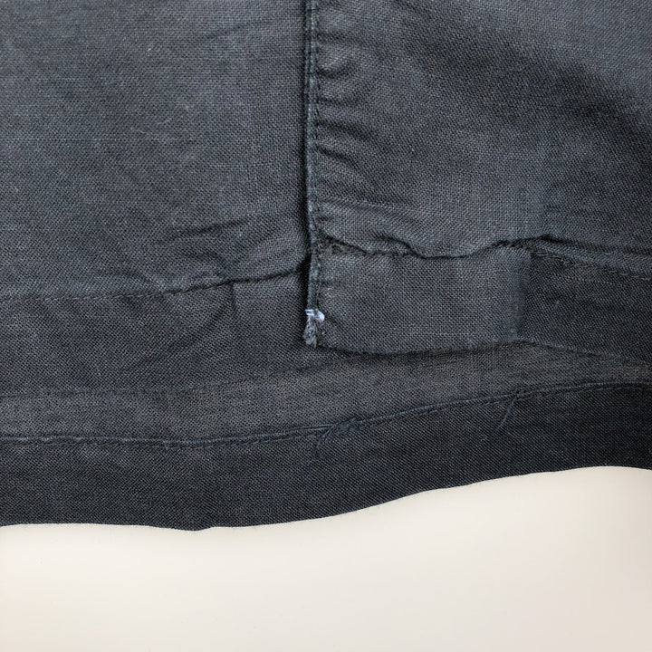Panama Jack Short Sleeve Open Collar Ramie and Cotton Box Shirt, Men's XL Lamy black type Vintage Second Hand