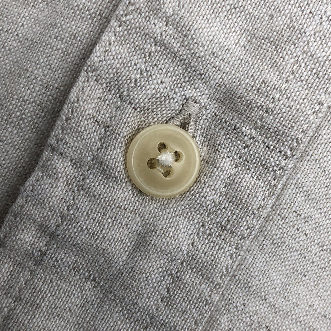 Ralph Lauren CHAPS short-sleeved linen button-down shirt, men's size L linen Beige type Vintage Second Hand