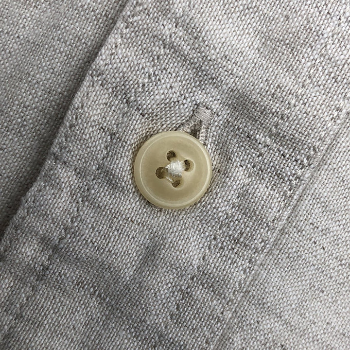 Ralph Lauren CHAPS short-sleeved linen button-down shirt, men's size L linen Beige type Vintage Second Hand