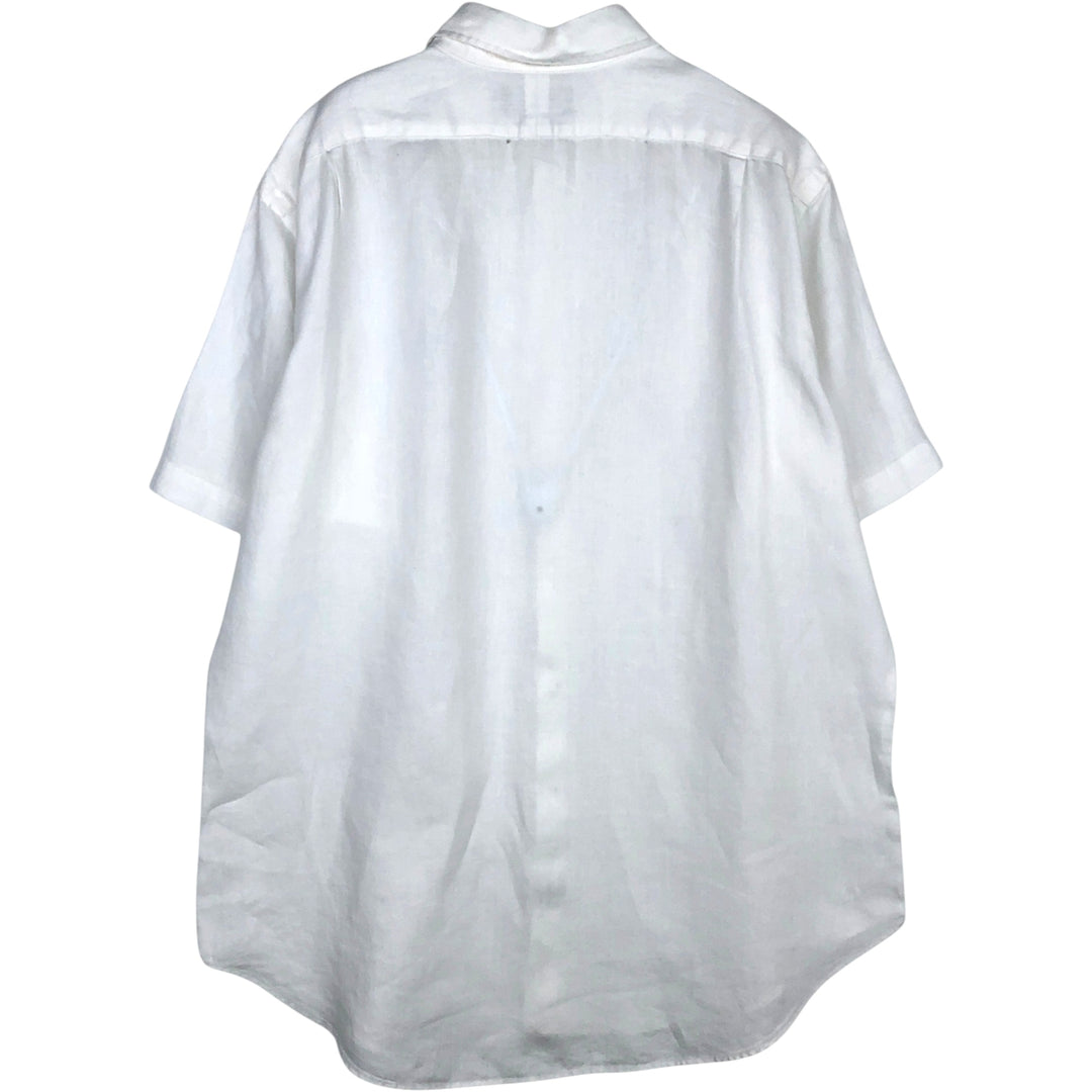 Ralph Lauren POLO by Ralph Lauren Bradford Classic Fit Short Sleeve Linen Shirt, Men's Size L linen white type Vintage Second Hand
