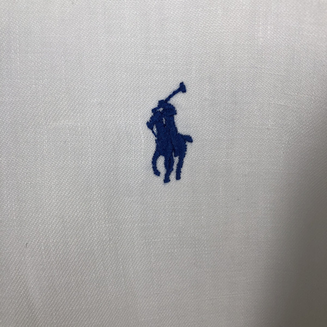 Ralph Lauren POLO by Ralph Lauren Bradford Classic Fit Short Sleeve Linen Shirt, Men's Size L linen white type Vintage Second Hand