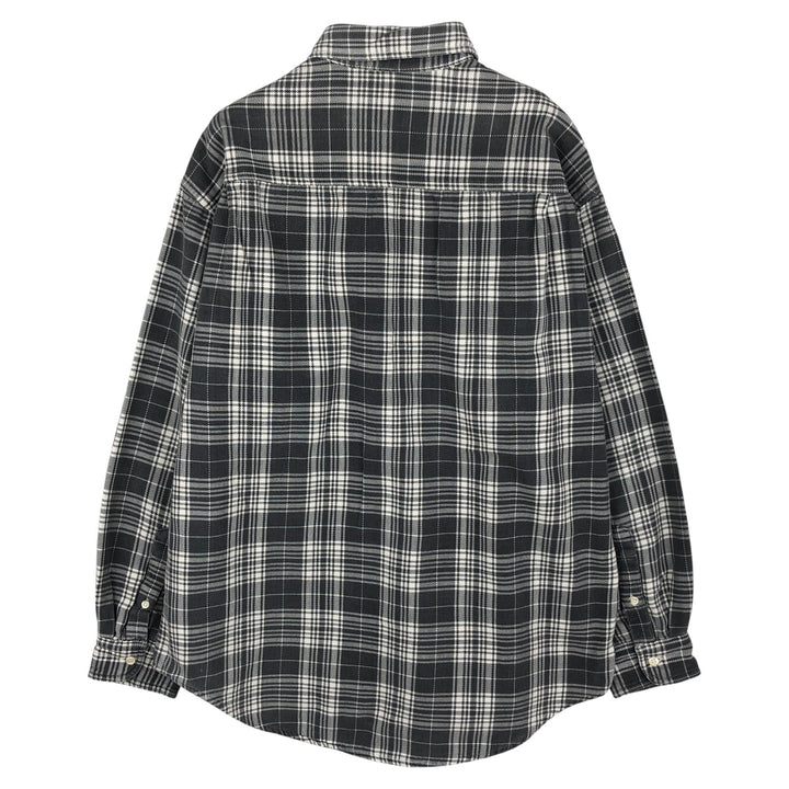 90'S GAP Vintage Long Sleeve Flannel Check Shirt, Men's Size L cotton gray type Vintage Second Hand