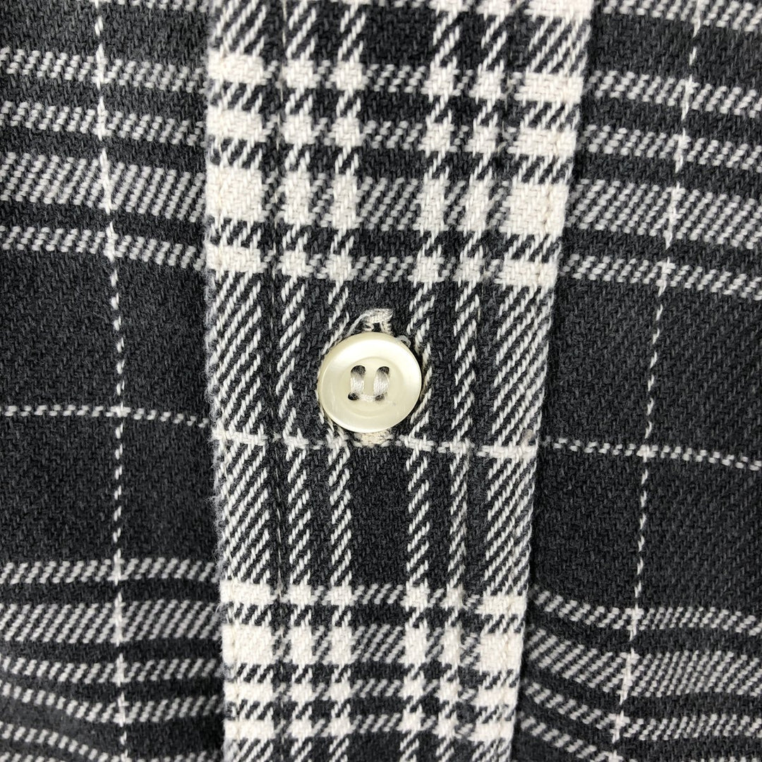 90'S GAP Vintage Long Sleeve Flannel Check Shirt, Men's Size L cotton gray type Vintage Second Hand
