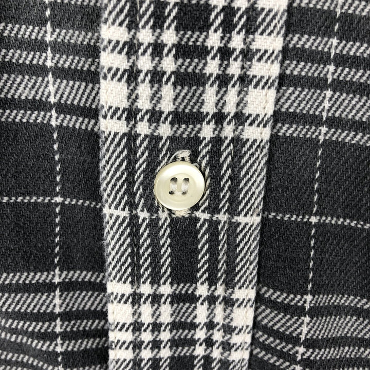 90'S GAP Vintage Long Sleeve Flannel Check Shirt, Men's Size L cotton gray type Vintage Second Hand