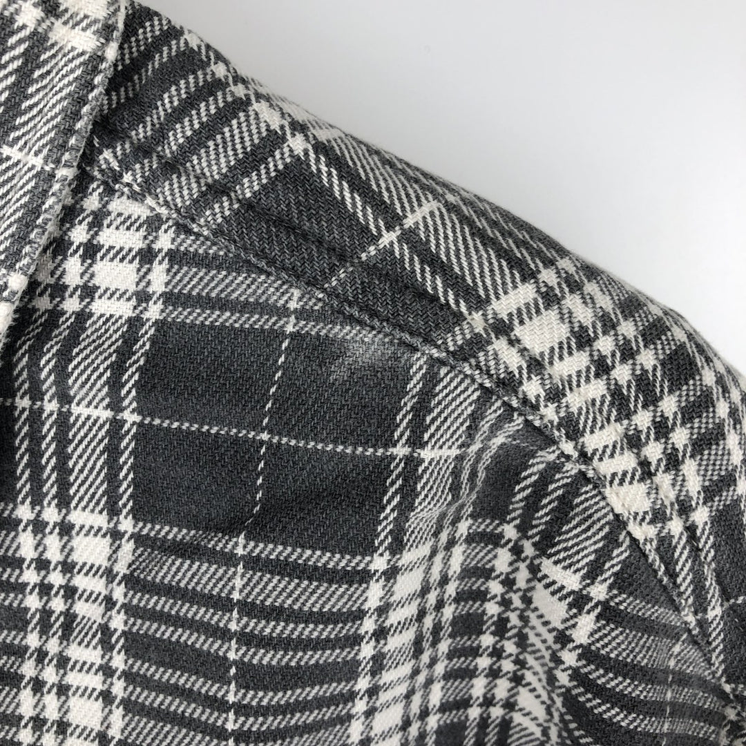 90'S GAP Vintage Long Sleeve Flannel Check Shirt, Men's Size L cotton gray type Vintage Second Hand
