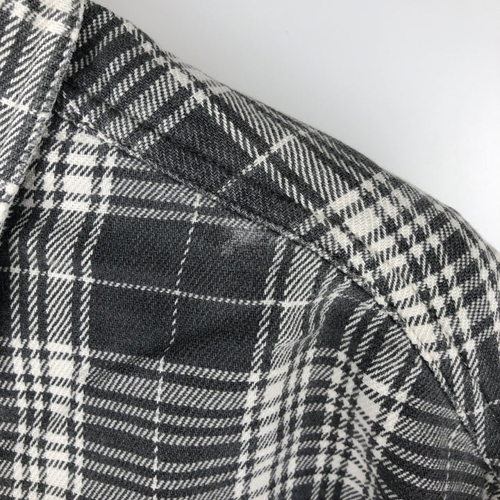 90'S GAP Vintage Long Sleeve Flannel Check Shirt, Men's Size L cotton gray type Vintage Second Hand