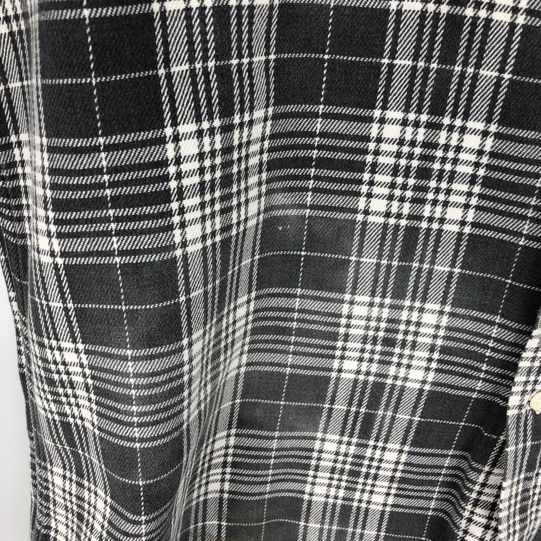 90'S GAP Vintage Long Sleeve Flannel Check Shirt, Men's Size L cotton gray type Vintage Second Hand