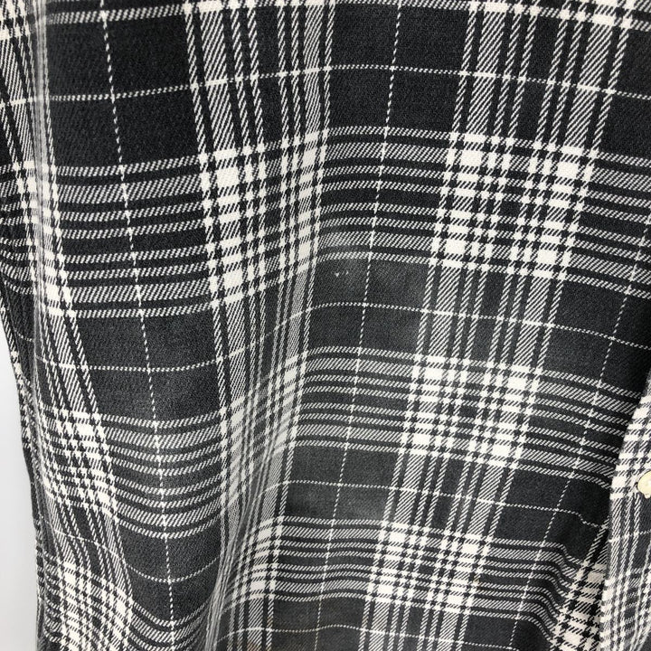 90'S GAP Vintage Long Sleeve Flannel Check Shirt, Men's Size L cotton gray type Vintage Second Hand