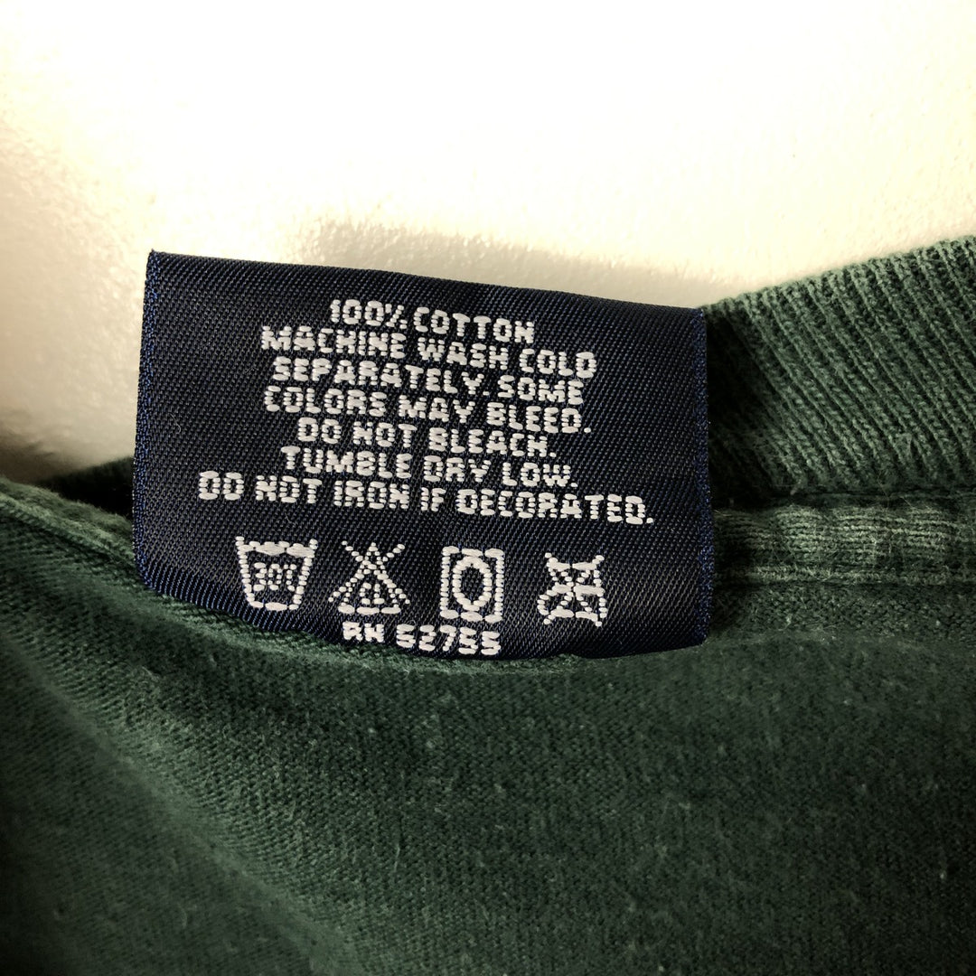 90'S JanSport Notre Dame Fightin' Irish Long Sleeve T-Shirt, Made in USA, Men's XL, Vintage cotton green type Vintage Second Hand