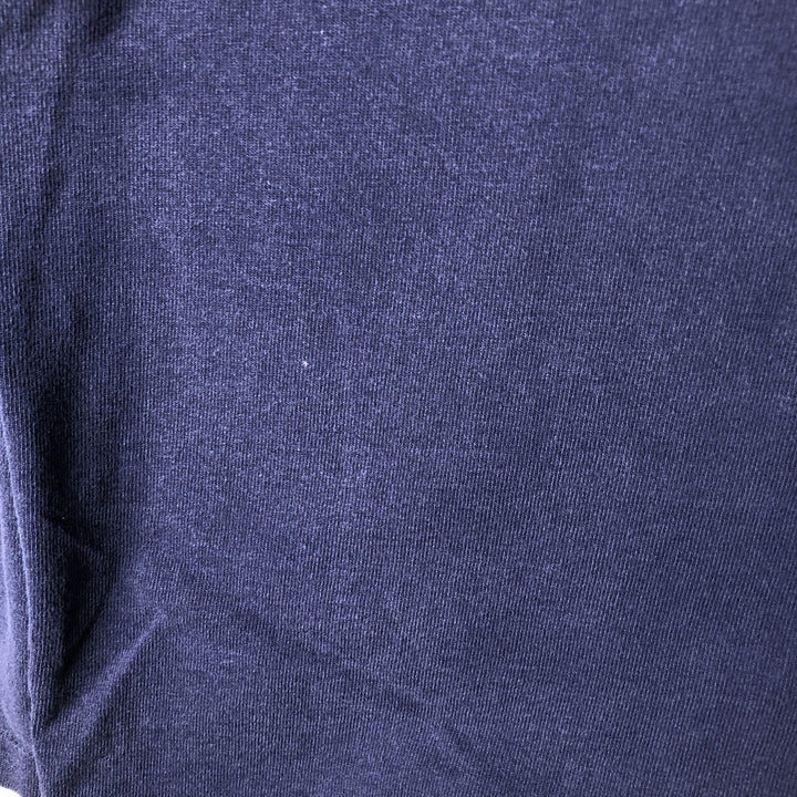 90'S HRLA Henley-neck long-sleeved T-shirt, Made in USA, Men's Size L, Vintage cotton navy blue type Vintage Second Hand
