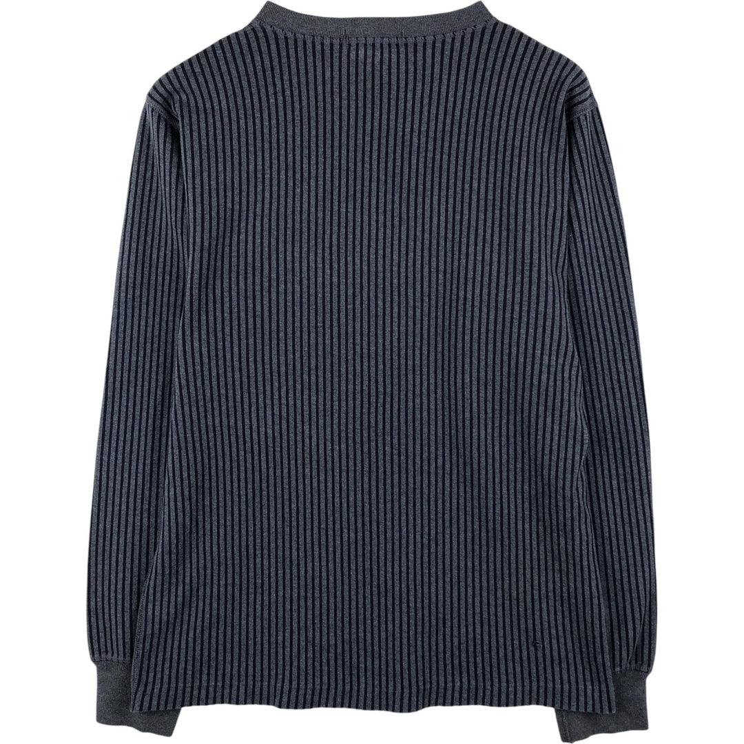 Vintage 90'S J.Crew striped long-sleeved T-shirt, size M, men's size. cotton Charcoal Vintage Second Hand