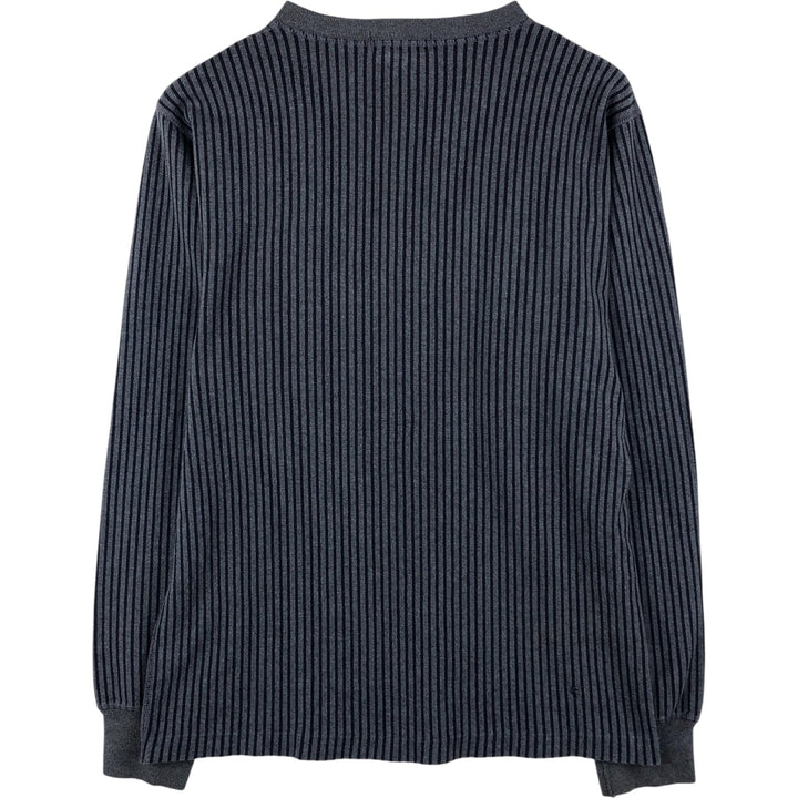 Vintage 90'S J.Crew striped long-sleeved T-shirt, size M, men's size. cotton Charcoal Vintage Second Hand