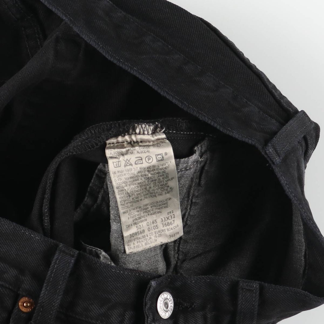 Levi's 501 Euro Model Black Denim Straight Denim Pants Men's W34 cotton black type Vintage Second Hand
