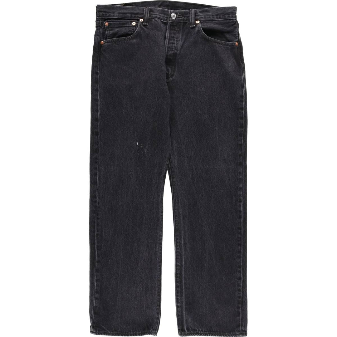 Levi's 501-0660 Black Denim Straight Leg Denim Pants, Men's Size W33 cotton black type Vintage Second Hand