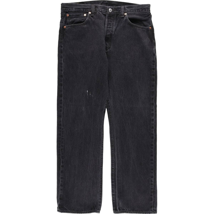 Levi's 501-0660 Black Denim Straight Leg Denim Pants, Men's Size W33 cotton black type Vintage Second Hand