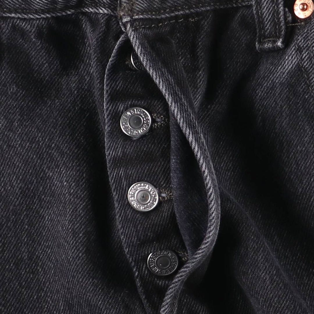 Levi's 501-0660 Black Denim Straight Leg Denim Pants, Men's Size W33 cotton black type Vintage Second Hand