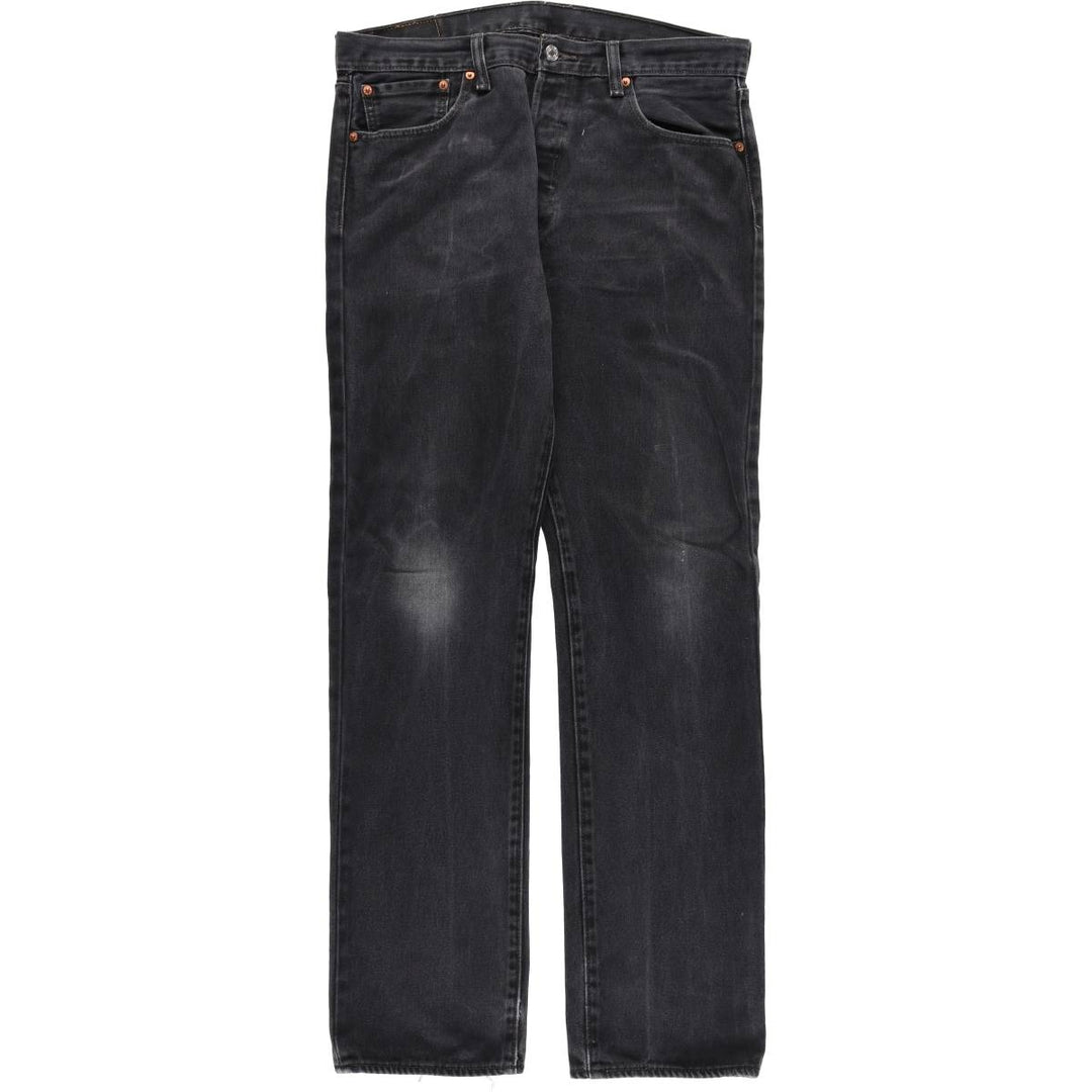 Levi's 501-0660 Black Denim Straight Leg Denim Pants, Men's Size 35 cotton black type Vintage Second Hand
