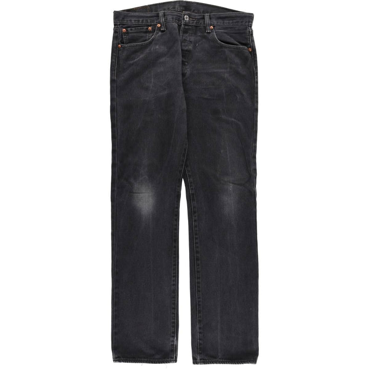 Levi's 501-0660 Black Denim Straight Leg Denim Pants, Men's Size 35 cotton black type Vintage Second Hand