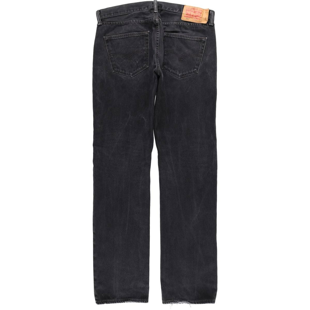 Levi's 501-0660 Black Denim Straight Leg Denim Pants, Men's Size 35 cotton black type Vintage Second Hand
