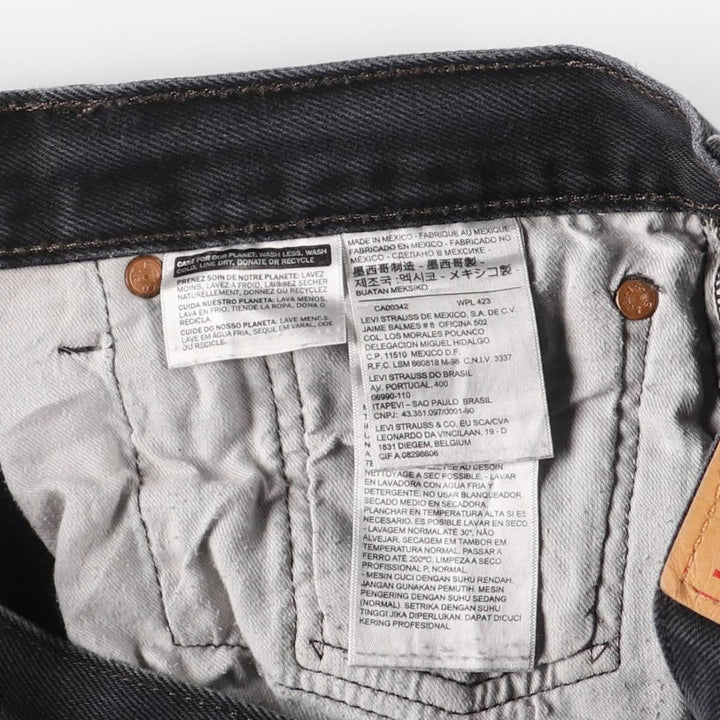 Levi's 501-0660 Black Denim Straight Leg Denim Pants, Men's Size 35 cotton black type Vintage Second Hand