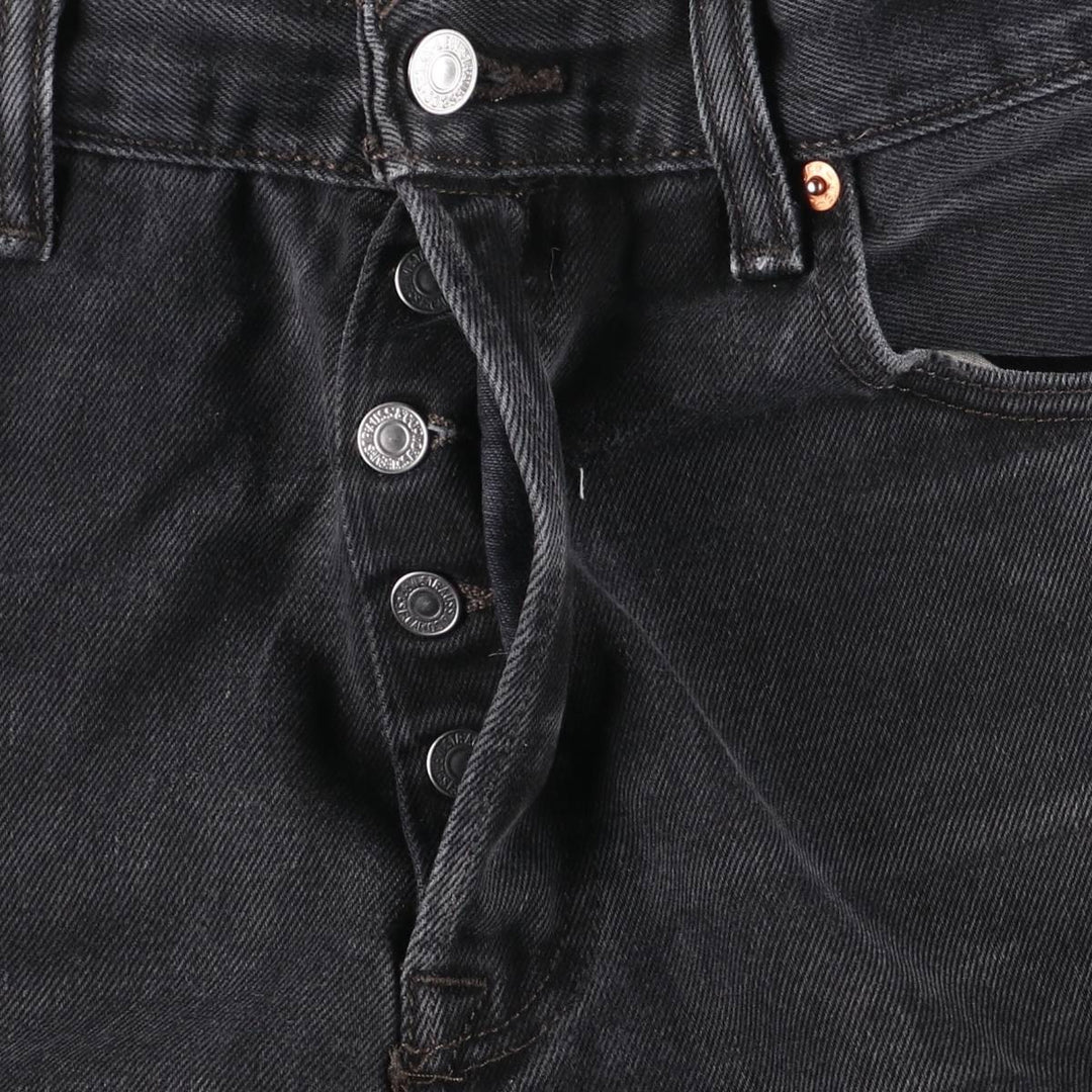 Levi's 501-0660 Black Denim Straight Leg Denim Pants, Men's Size 35 cotton black type Vintage Second Hand