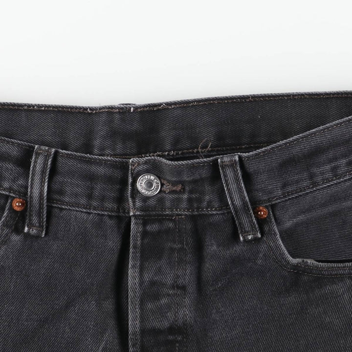 Levi's 501-0660 Black Denim Straight Leg Denim Pants, Men's Size 35 cotton black type Vintage Second Hand