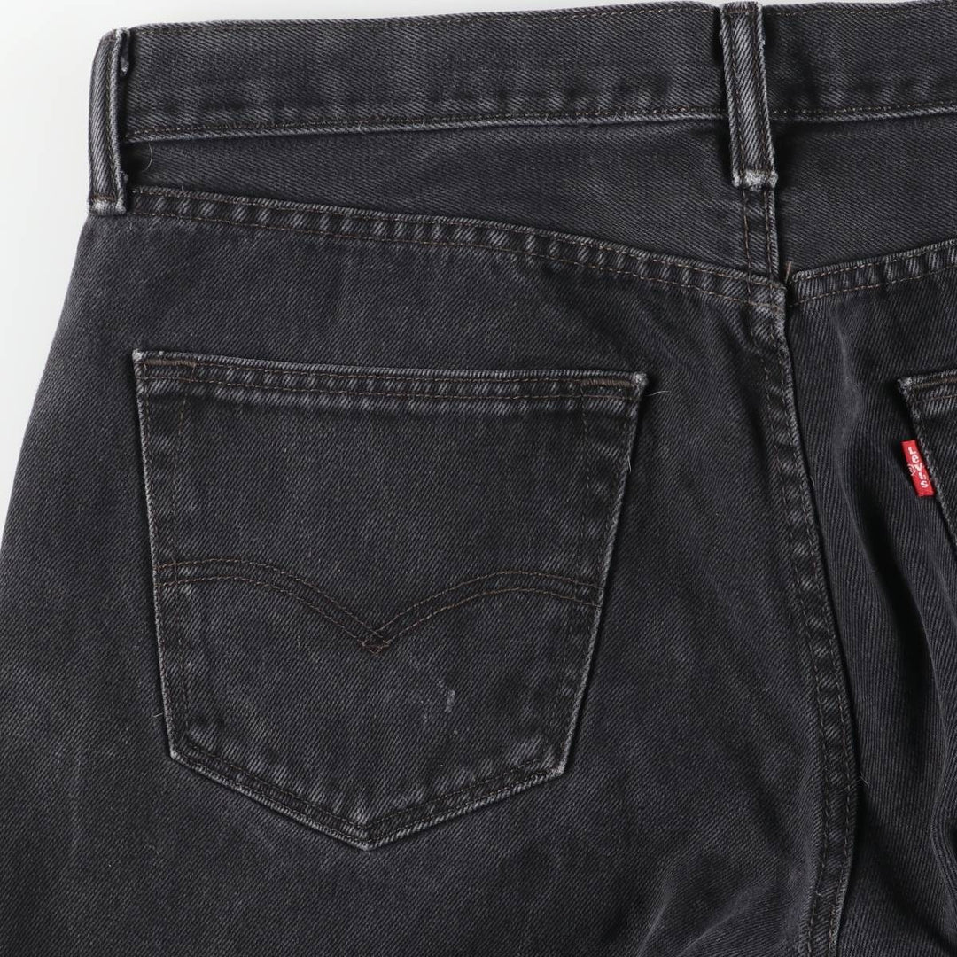Levi's 501-0660 Black Denim Straight Leg Denim Pants, Men's Size 35 cotton black type Vintage Second Hand