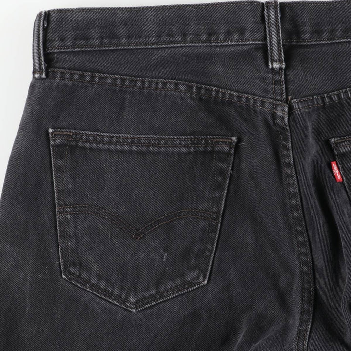 Levi's 501-0660 Black Denim Straight Leg Denim Pants, Men's Size 35 cotton black type Vintage Second Hand
