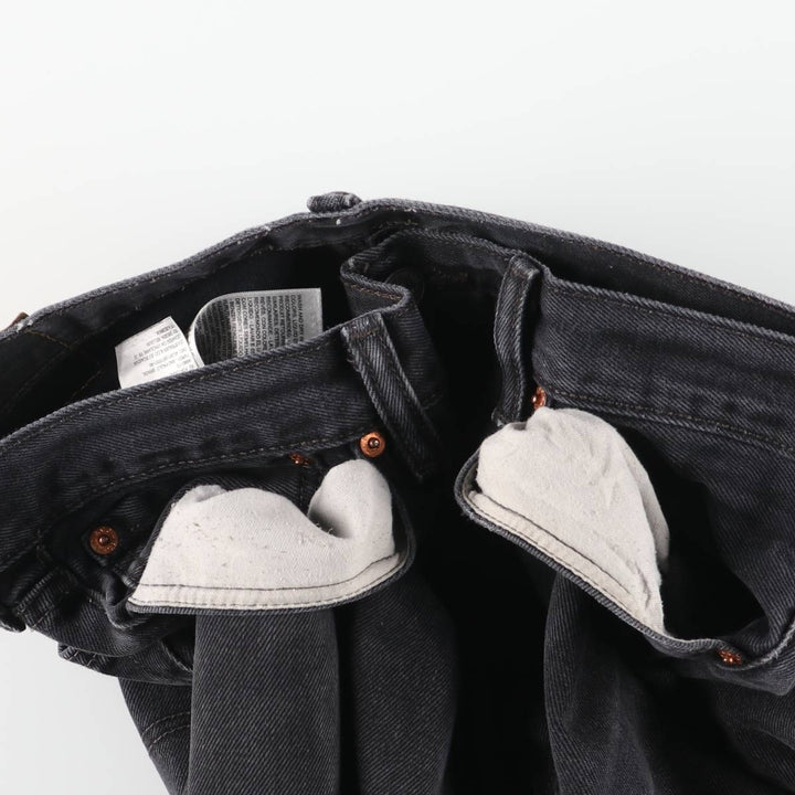 Levi's 501-0660 Black Denim Straight Leg Denim Pants, Men's Size 35 cotton black type Vintage Second Hand