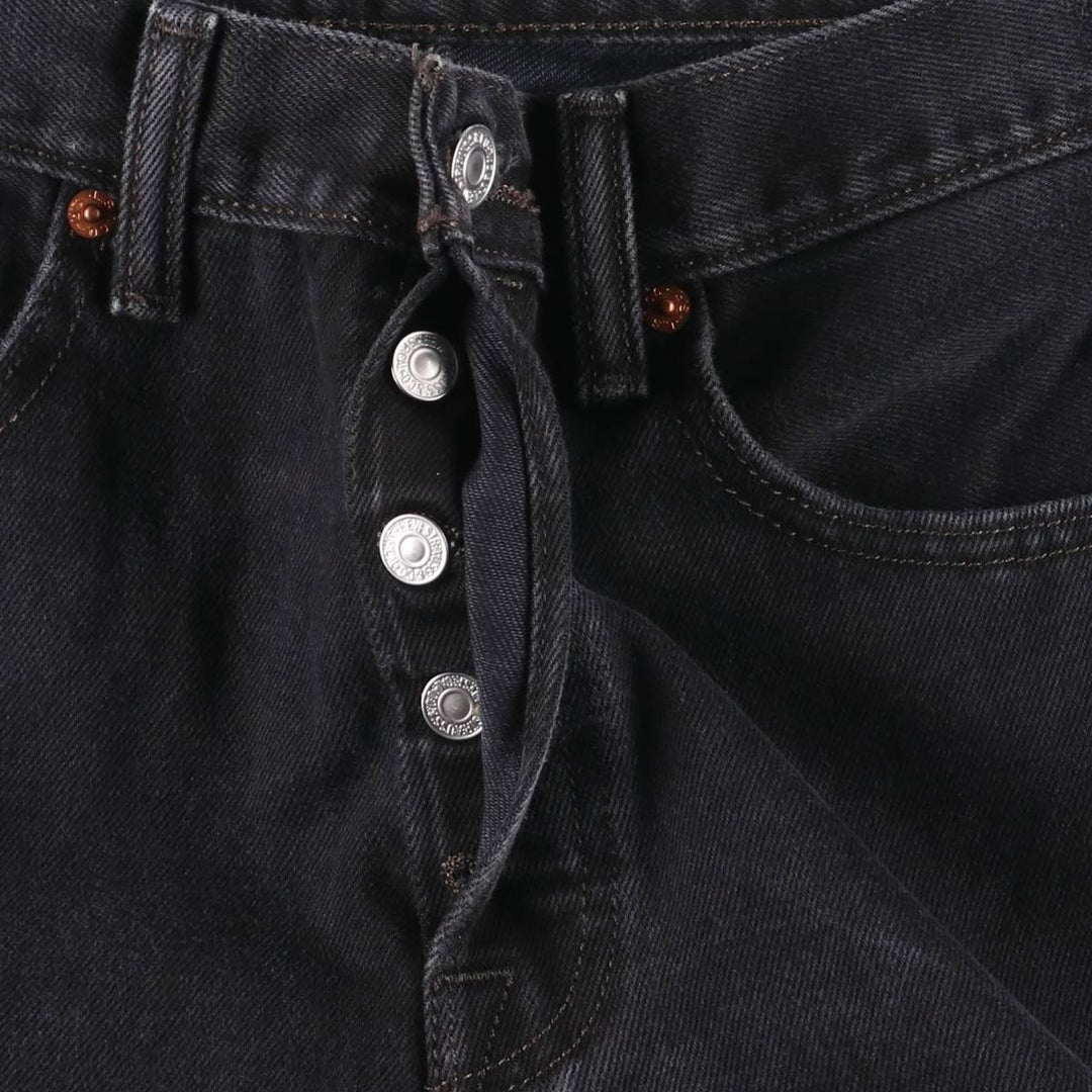 Levi's 501-0660 Black Denim Straight Leg Denim Pants, Men's Size W32 cotton black type Vintage Second Hand
