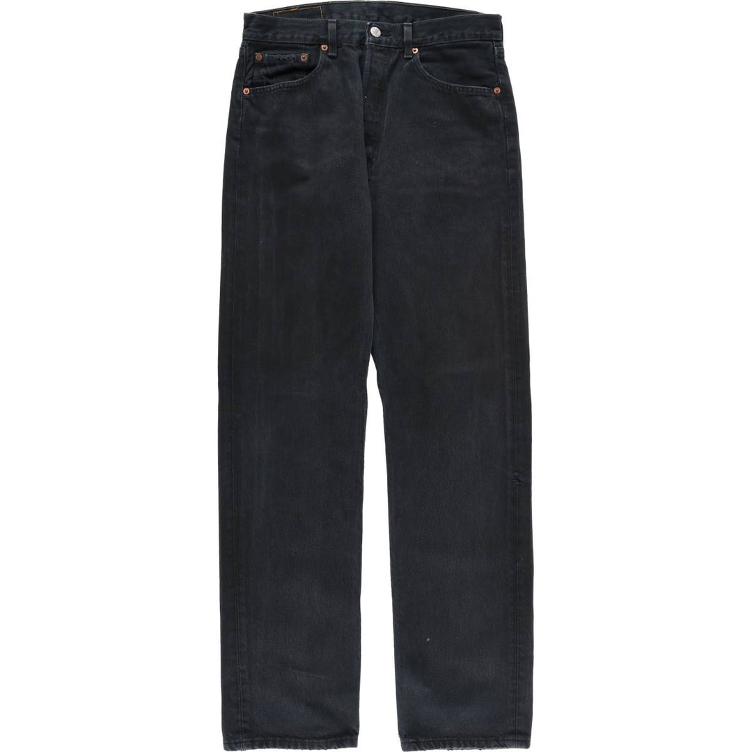 Levi's 501 Euro Model Black Denim Straight Leg Denim Pants, Men's Size W30 cotton black type Vintage Second Hand