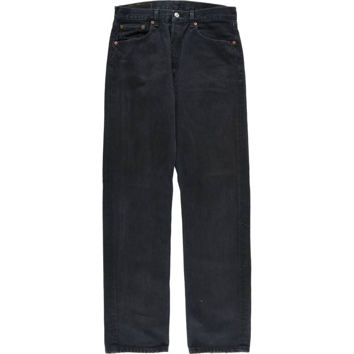 Levi's 501 Euro Model Black Denim Straight Leg Denim Pants, Men's Size W30 cotton black type Vintage Second Hand