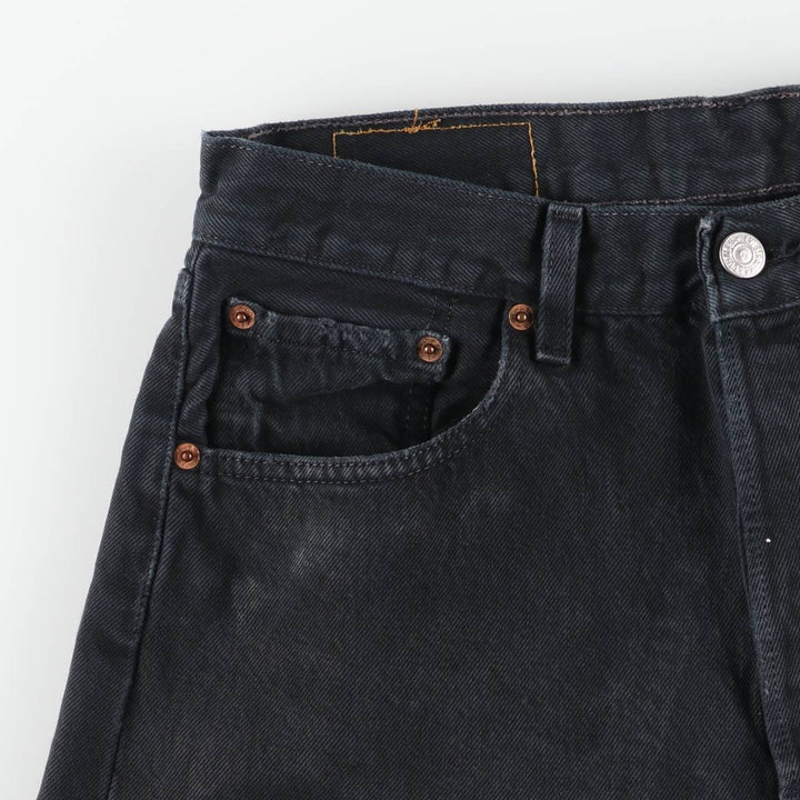 Levi's 501 Euro Model Black Denim Straight Leg Denim Pants, Men's Size W30 cotton black type Vintage Second Hand